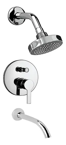 Grifería Ducha Embutir Monocomando Hydros Calyx Cromo Baño Acabado Cromado Color Plateado