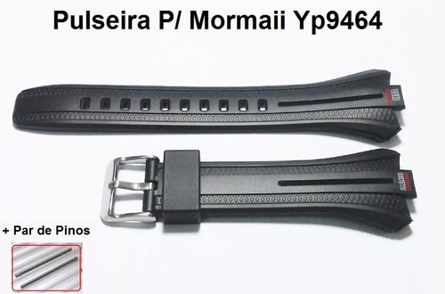 Pulseira P/ Mormaii Yp9464 Borracha Preta Yp.9464