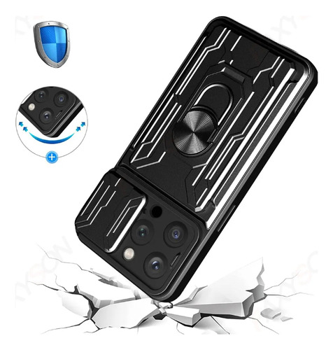 Capa Case Cartão Anti Impacto Com Anel 360 iPhone 16 Pro Max