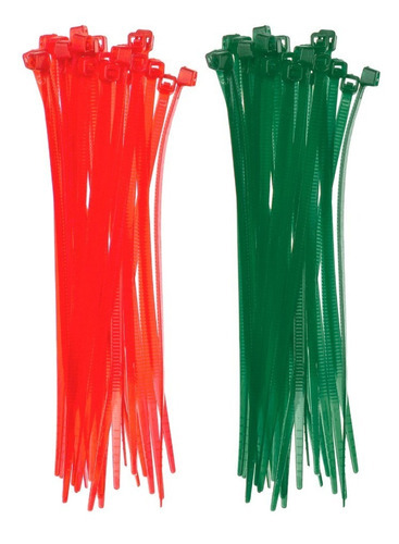 Cinchos De Plástico 10 Cmx2.5mm 100 Pzs Navideños| Cin-nav Color Rojo