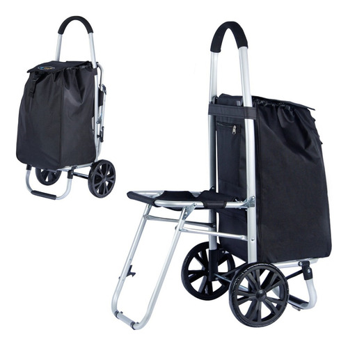 Carrito De Compras Plegable Con Silla Feria, Supermercado