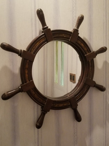 Espejo Tipo Timón De Madera! (Usado)