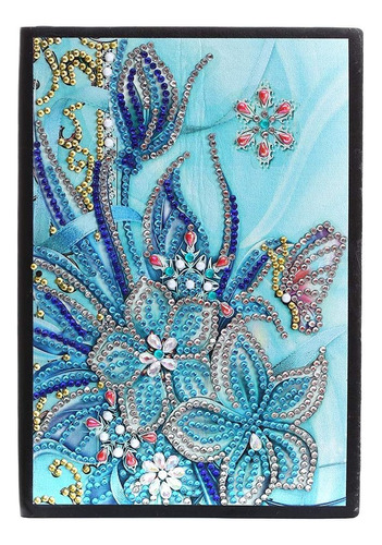 5d Diamond Painting Notebook Journal Blue Flower Butter...