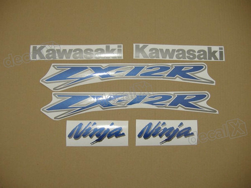 Kit Faixa Emblema Adesivo Kawasaki Zx12 2003 Prata Zx 12