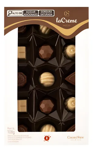 Caixa De Bombons Chocolate Lacreme 108g Presente Cacau Show