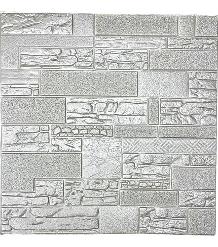 Panel 3d C/textura Soft Autoadhesivo Piedra .70x.70cm 10 Pzs