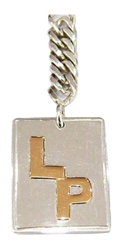 Llavero Plata 925 Y Oro 18 Aplique Letras 