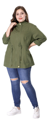 Chamarras Talla Grande Abrigo Anorak Con Bolsillos Y Cordón