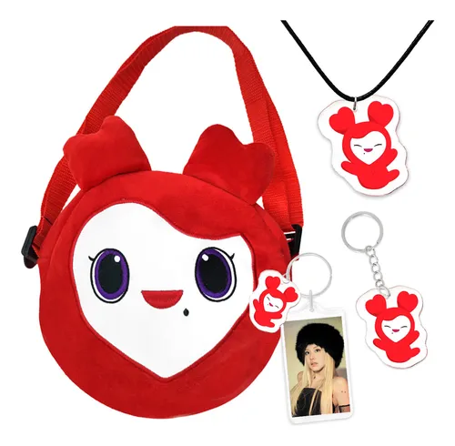 comprar Twice Kpop Bolsa Suave Lovely Rojo Con Llavero Acabado De Los Herrajes Níquel Diseño De La Tela Lisa