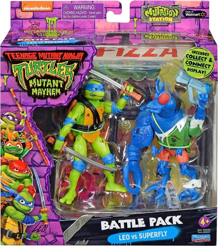 Figura Las Tortugas Ninjas Pack 2 Figuras Leonardo Vs Superf