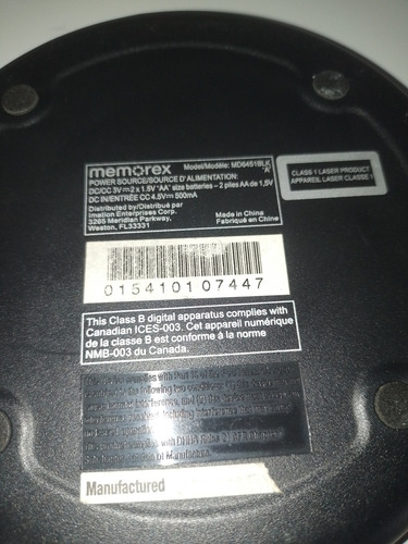 Discman Cds Memorex (Usado)
