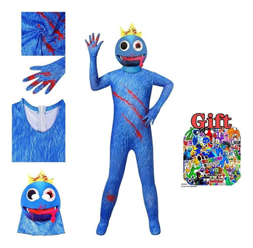 Cosplay De Little Blue Monster Halloween Rainbow Friends