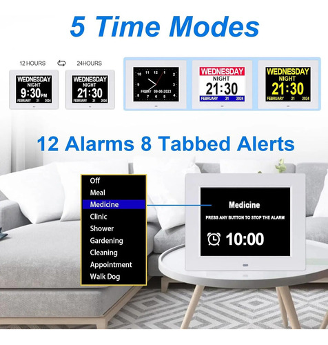 Reloj De Alzheimer Con Pantalla Digital De 7 Pulgadas