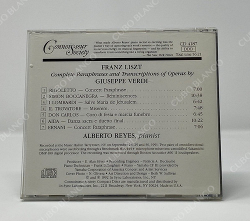 Liszt - Complete Transcriptions Of Operas By Verdi Cd 1992 (Usado)