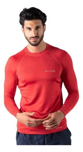 Playera licra on sale manga larga hombre