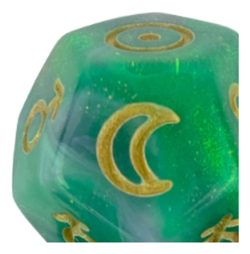 3 Piezas Dados De Constelación Dados De Verde Y Dorado