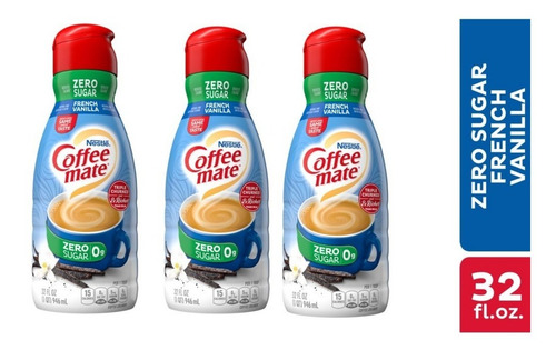 Coffee Mate Creamer French Vanilla Zero Sugar 3 Piezas