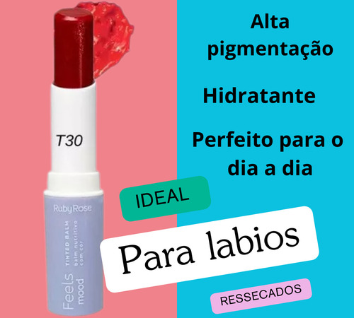 Balm Tint Batom Nutritivo Com Cor Feels Mood Ruby Rose