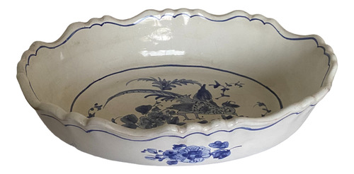 Antigua Fuente Ovalada De Porcelana Cala