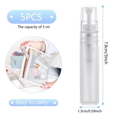5 Pcs 5ml Botellas Mini Spray De Viaje Perfume