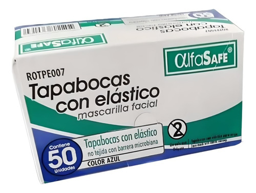 Tapabocas Desechables En Color Azul - Unidad a $376