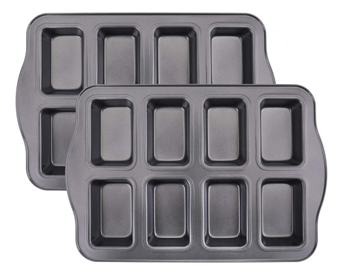 Paquete De 2 Mini Moldes Para Pan, 8 Cavidades, Antiadherent