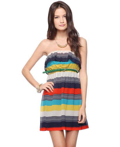 Vestido Strapple Forever 21 Talla Chica Hermoso Casual Moda