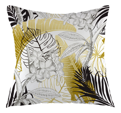 Ofloral Tropical Monstera Throw Pillow Cover With Palm Tree.