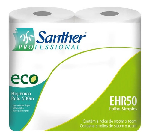 Papel Higienico Rolao Ehr50 Fs 8x500 Eco Santher