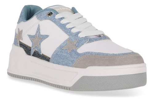 Sneaker Formal 35220pr Piel Sintetico Geometrico Estrellas