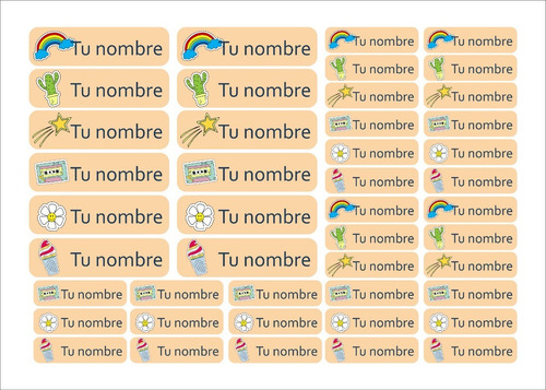 Imagen 3 de 5 de Etiquetas Con Nombre, Varios Motivos Y Tamaños.