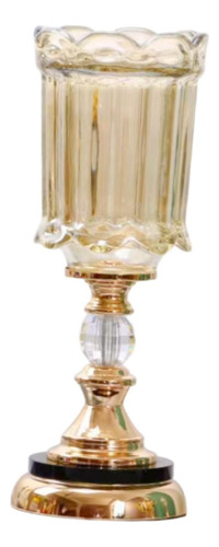 Jarrón De Cristal Con Flores, Elegante Soporte Para Corto
