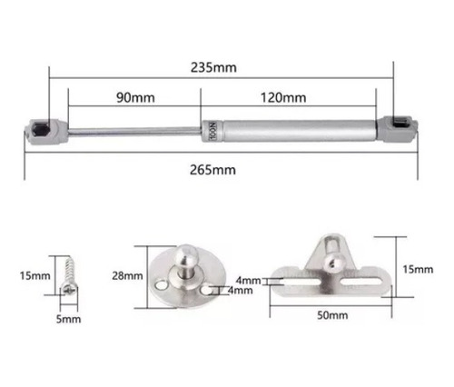4 Pzas Piston Amortiguador D/gas P/alacena 120n Hafele Pack