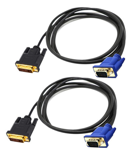 Pack De 2 Dvi Dual 24+5 Pines Macho A Vga Svga D-sub 15 Pine