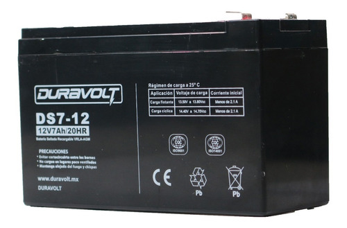 Batería Sellada Ds12-7 Duravolt 12v7ah