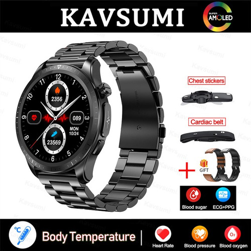 2023 Relojes Inteligente Hombres Glucemia Health Smartwatch