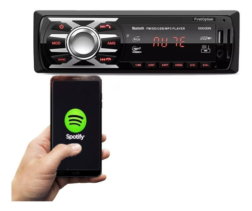 Rádio Mp3 Automotivo Com Usb Sd Bluetooth 4 X 25w