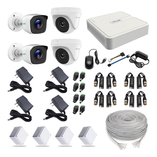 Kit Hikvision Hilook Dvr 1080 4ch + 4 Cámaras 1080p 