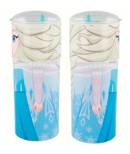 Imagen 4 de 5 de Vaso Botella De Agua Infantil Frozen Elsa Lic. Disney Cresko