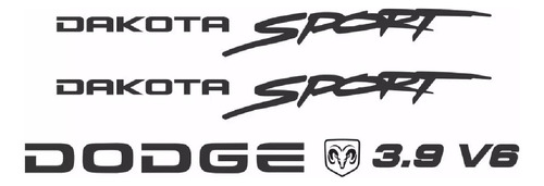 Kit Adesivos Dodge Dakota Sport 3.9 V6 Em Preto 01 Fgc
