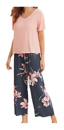 Pijama Elegante Dama Mujer Ropa De Dormir Suave 2 Piezas