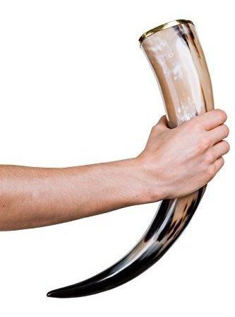 Thor Horn Cuerno Para Beber Viking Grande Con Soporte Auten