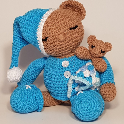 Osito Dormilon - Muñeco De Apego Crochet Amigurumi
