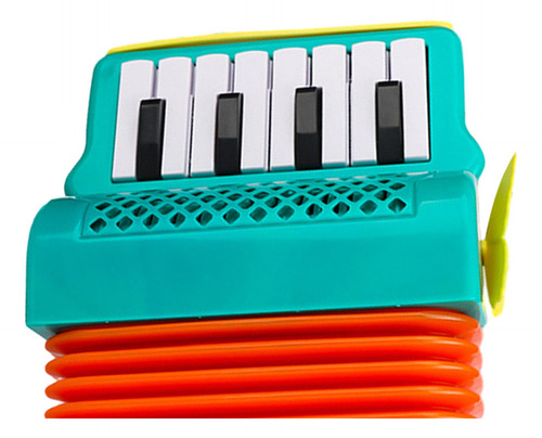 Acordeón De Piano Bajo De 10 Teclas Y 8 Instrumentos Verde