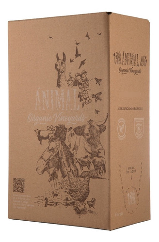 Imagen 1 de 1 de Bag In Box Animal Organic Malbec X3000ml Oficial!!
