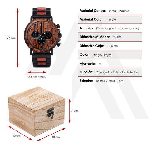 Imagen 4 de 10 de Reloj De Madera Para Hombre, Caballero, Juvenil 2019
