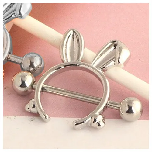 Piercing Pezón Nipple Rabbit Conejo Acero Quirúrgico Pw3z