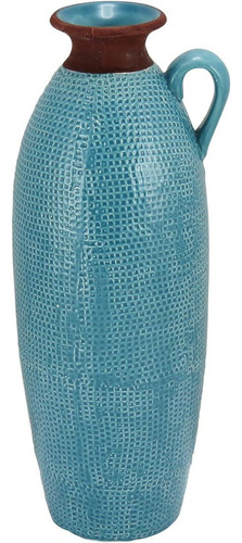 Aquamare Vaso Decorativo 38x15x13cm Cerâmica Azul