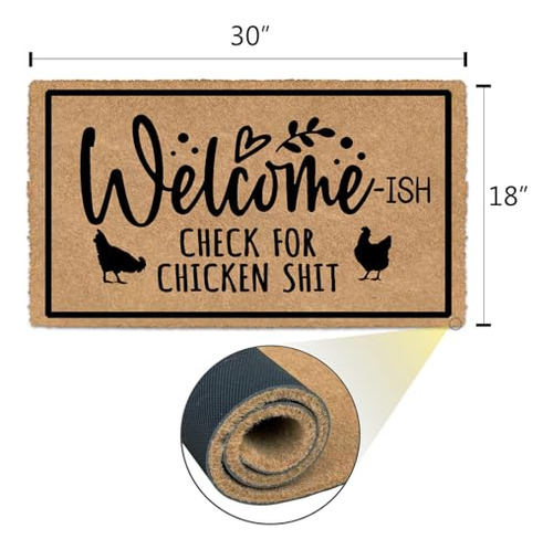 Comprobación De Bienvenida Para Pollo 76 X 46 Cm, Goma
