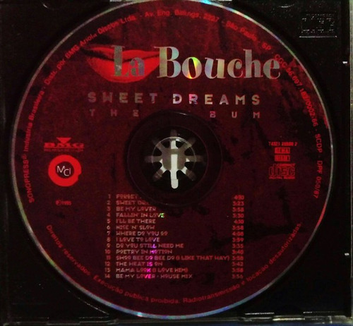 Cd Album La Bouche Sweet Dreams 1a. Ed. Brasil 1995 
